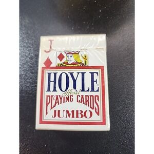 Hoyle‎ Official Jumbo Playing Cards Standard Size Plastic Coated Finish New Red